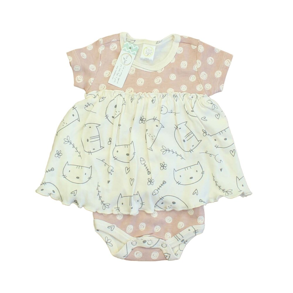 Tesa Babe Girls Ivory | Pink | Cats Dress size: 3-6 Months